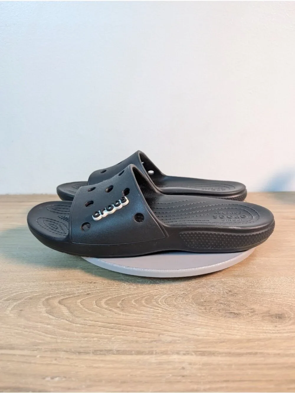 Crocs Classic Slide Sandals Black Lightweight Shoes Size Mens 12 Comfort